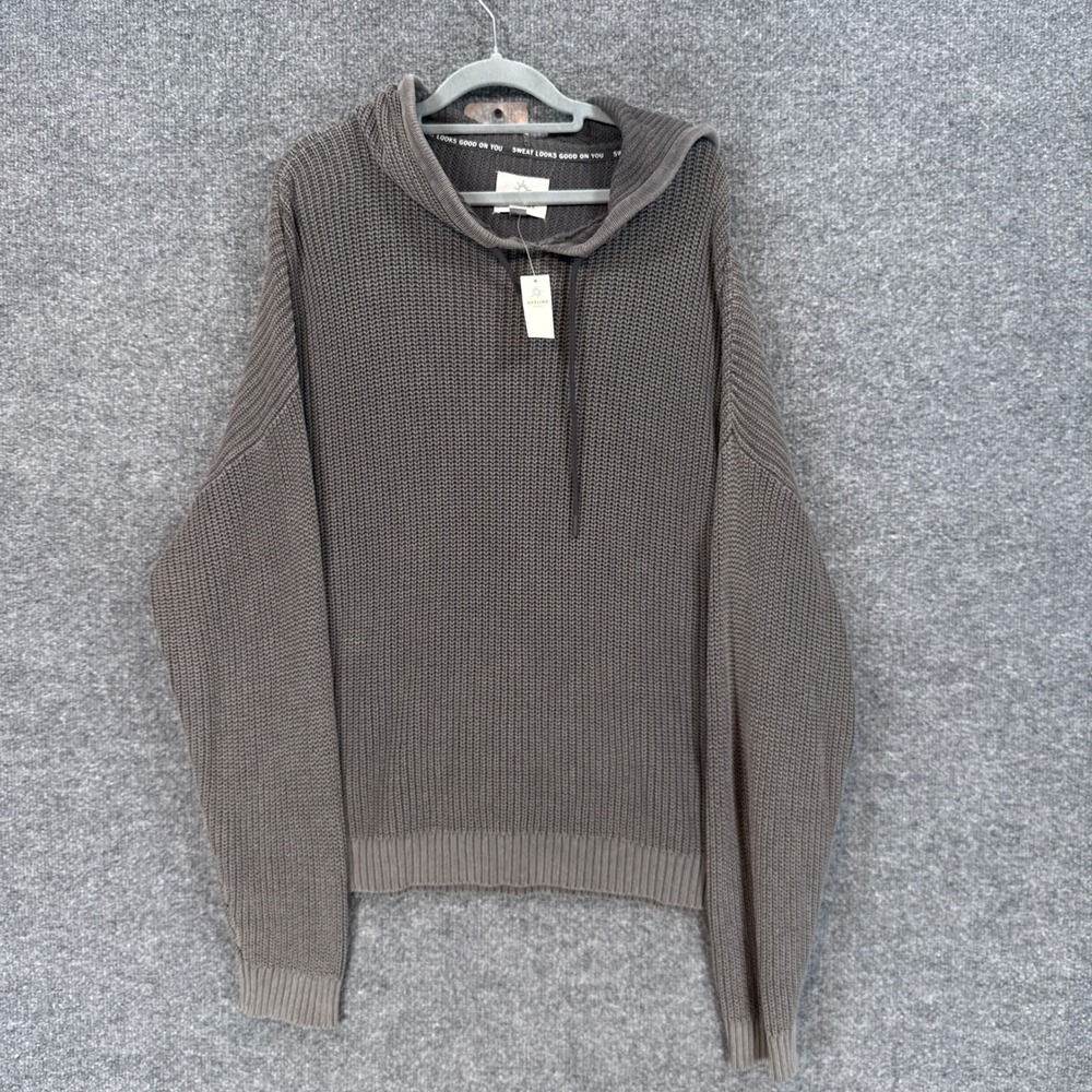 Offline by Aerie Sweater Womens XXL Gray Shaker Knit Cotton Pullover Hoodie NEW